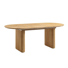 Linea Casa Oval 6-8 Seater Extending Oak Pedestal Dining Table, Oak