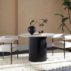 Linea Casa Round Pedestal Dining Table, Oak