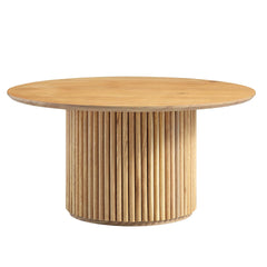 Linea Casa Round Oak Pedestal Coffee Table, Oak