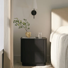 Linea Casa 2-Drawer Bedside Table, Oak