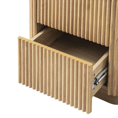 Linea Casa 2-Drawer Bedside Table, Oak