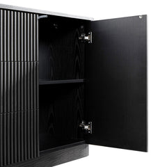 Linea Casa Large 2-Door Sideboard with Drawers, Black