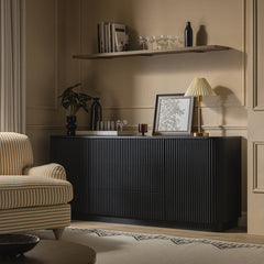 Linea Casa Large 2-Door Sideboard with Drawers, Black