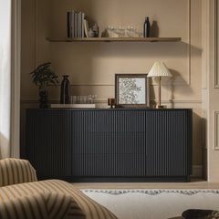 Linea Casa Large 2-Door Sideboard with Drawers, Black