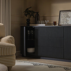 Linea Casa Large 2-Door Sideboard with Drawers, Black