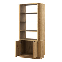 Linea Casa Bookcase with Cabinet, Oak