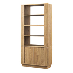 Linea Casa Bookcase with Cabinet, Oak