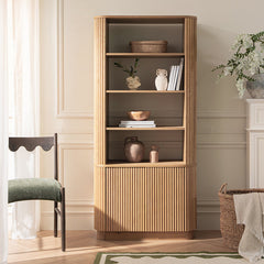 Linea Casa Bookcase with Cabinet, Oak