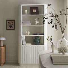 Linea Casa Bookcase with Cabinet, Oak