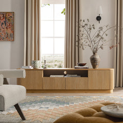 Linea Casa 200cm Wide TV Unit with Drawers, Oak