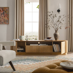 Linea Casa 200cm Wide TV Unit with Drawers, Oak