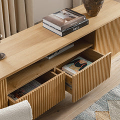 Linea Casa 200cm Wide TV Unit with Drawers, Oak