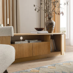 Linea Casa 200cm Wide TV Unit with Drawers, Oak