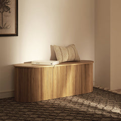 Linea Casa Storage Ottoman Bench, Oak