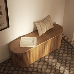 Linea Casa Storage Ottoman Bench, Oak