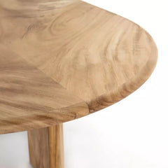 Tatvaacasa Modern Oval Mango Wood Dining Table – Natural & Caramel Finish