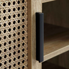 Regal Curved Rattan 2-Door Buffet Sideboard, Natural