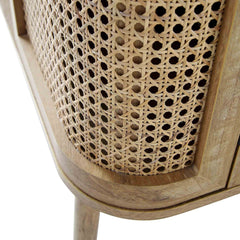 Regal Curved Rattan 2-Door Buffet Sideboard, Natural