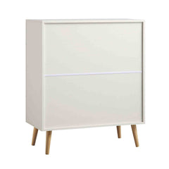 Nordic Woven Rattan Tall Chest of 4 Drawers, White