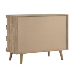 Regal Curved Rattan Chest of 3 Drawers, Natural