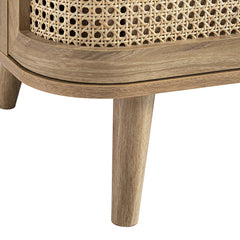 Regal Curved Rattan Chest of 3 Drawers, Natural