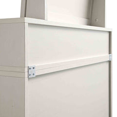 Nordic Woven Rattan Tall Vanity Chest with Mirror, White