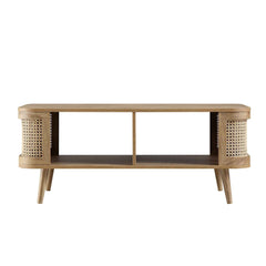 Regal Curved Rattan Coffee Table, Natural