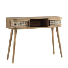 Regal Curved Rattan 2-Door Table, Natural