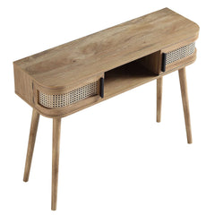 Regal Curved Rattan 2-Door Table, Natural