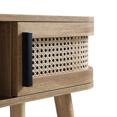 Regal Curved Rattan 2-Door Table, Natural