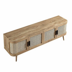Regal Curved Rattan 160cm Wide TV Unit, Natural