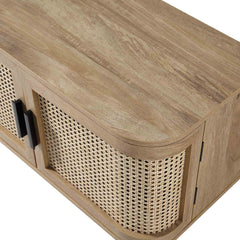 Regal Curved Rattan 160cm Wide TV Unit, Natural