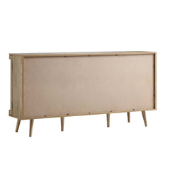 Regal Curved Rattan Large 3-Door Sideboard, Natural