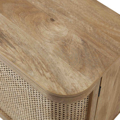 Regal Curved Rattan Large 3-Door Sideboard, Natural