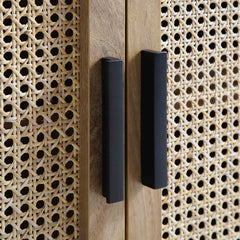 Regal Curved Rattan Large 3-Door Sideboard, Natural