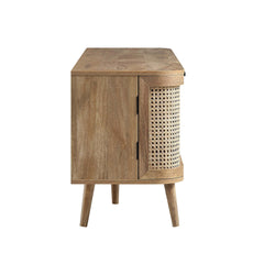 Regal Curved Rattan 150cm TV Unit, Natural