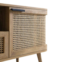 Regal Curved Rattan 150cm TV Unit, Natural