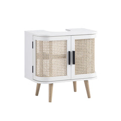 Regal Curved Rattan Undersink Unit, White