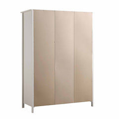 Nordic Rattan Triple Wardrobe with 2 Drawers, White