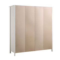 Nordic Rattan 4-Door Wardrobe with 2 Drawers, White