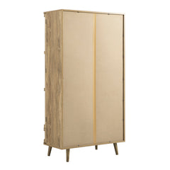 Regal Curved Rattan Double Wardrobe, Natural