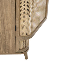 Regal Curved Rattan Double Wardrobe, Natural