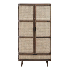 Regal Curved Rattan Double Wardrobe, Natural