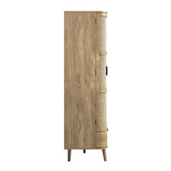 Regal Curved Rattan 4-Door Wardrobe, Natural