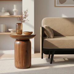 Wooden Round Side Table