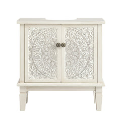 Signature Whitewashed Carved Bathroom Undersink Unit