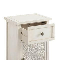Signature Whitewashed Carved Bathroom Cupboard