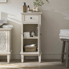 Signature Whitewashed Carved Bathroom Cupboard