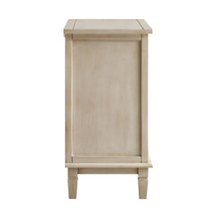 Signature Whitewashed Carved Small Sideboard