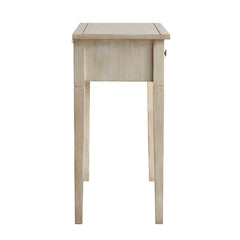 Signature Whitewashed Carved Console/ Dressing Table